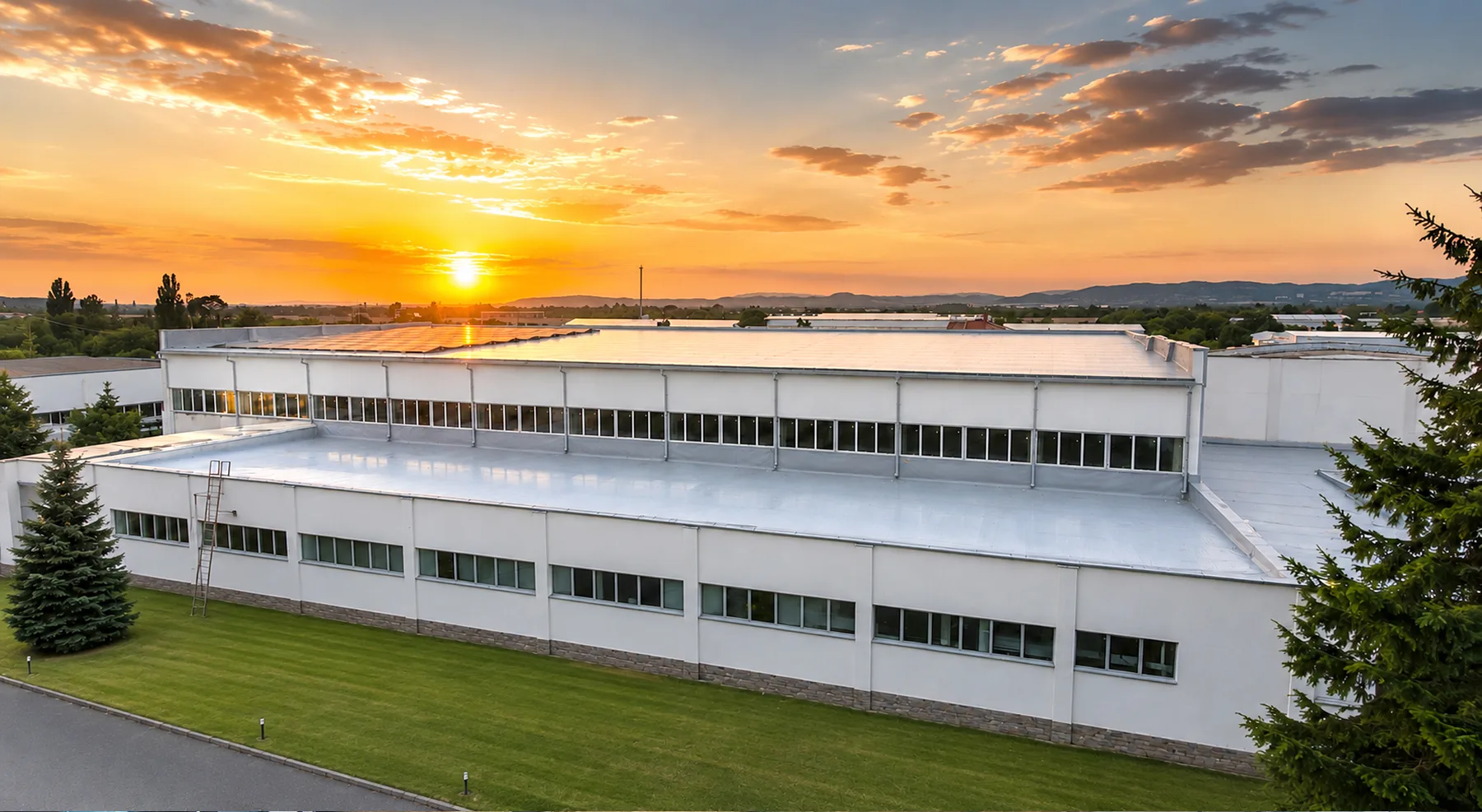 The ALMOTT plant in Stara Zagora at sunset